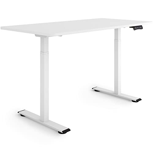 ESMART Germany ERX-122WW 140x70cm Weiß Ergonomischer Steh-Sitz-Schreibtisch Stufenlos elektrisch höhenverstellbar 73,5-122,5 cm 3 x Memory Aktivitätserinnerung Dual Motor Schnelle Montage von ESMART