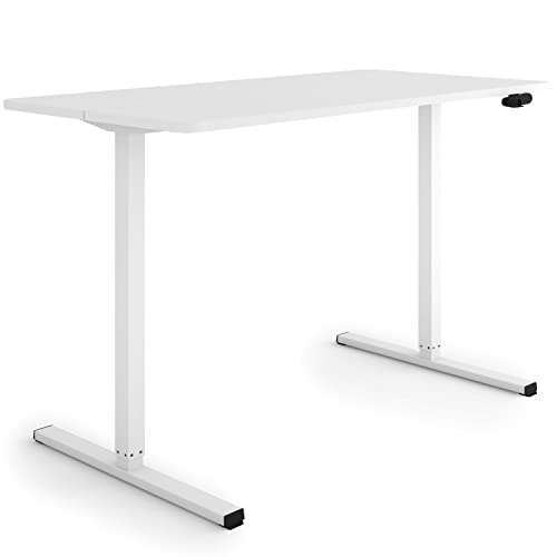 ESMART Germany ETM-120WW 120x60 cm Weiß Ergonomischer Steh-Sitz-Schreibtisch Stufenlos manuell höhenverstellbar 72-117 cm Schreibtischplatte Schnelle Montage von ESMART