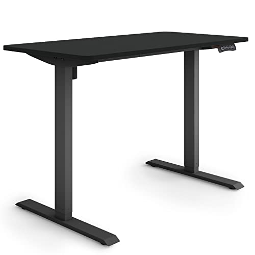 ESMART Germany ETX-121BB 120x60cm Schwarz Ergonomischer Steh-Sitz-Schreibtisch Stufenlos elektrisch höhenverstellbar 73,5-123,5cm 3 x Memory USB Ladeport Aktivitätserinnerung Soft-Start/Stopp von ESMART