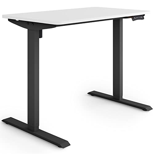 ESMART Germany ETX-121BW 100x60cm Weiß Ergonomischer Steh-Sitz-Schreibtisch Stufenlos elektrisch höhenverstellbar 73,5-123,5cm 3 x Memory USB Ladeport Aktivitätserinnerung Soft-Start/Stopp von ESMART