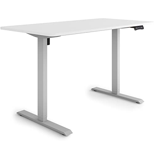 ESMART Germany ETX-121GW 140x70cm Weiß Ergonomischer Steh-Sitz-Schreibtisch Stufenlos elektrisch höhenverstellbar 73,5-123,5cm 3X Memory Aktivitätserinnerung Soft-Start/Stopp Schnelle Montage von ESMART