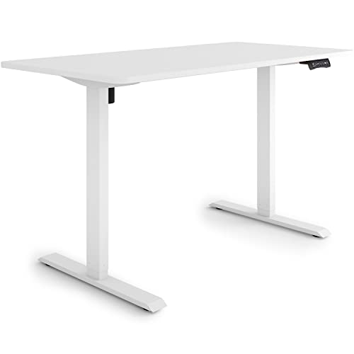 ESMART Germany ETX-121WW 140x70cm Weiß Ergonomischer Steh-Sitz-Schreibtisch Stufenlos elektrisch höhenverstellbar 73,5-123,5cm 3X Memory Aktivitätserinnerung Soft-Start/Stopp Schnelle Montage von ESMART