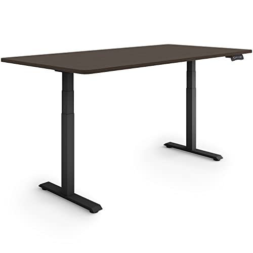 ESMART Germany EZX-132BE 160x80cm Ebenholz Dekor Ergonomischer Steh-Sitz-Schreibtisch Stufenlos elektrisch höhenverstellbar 60,5-125,5 cm 3 x Memory Aktivitätserinnerung Schnelle Montage von ESMART
