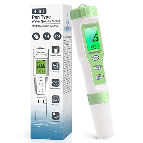 ESMART PH Messegerät 4 in 1 Set TDS EC Temperatur PH Tester mit Hintergrundbeleuchtung Wasserqualität Tester mit ATC-Funktion Hoher Genauigkeit für Trinkwasser Schwimmbad Aquarium Pools Labor ESMART PH Messegerät 4 in 1 Set TDS EC Temperatur PH Tester mit Hintergrundbeleuchtung Wasserqualität Tester mit ATC-Funktion Hoher Genauigkeit für Trinkwasser Schwimmbad Aquarium Pools Labor von ESMART
