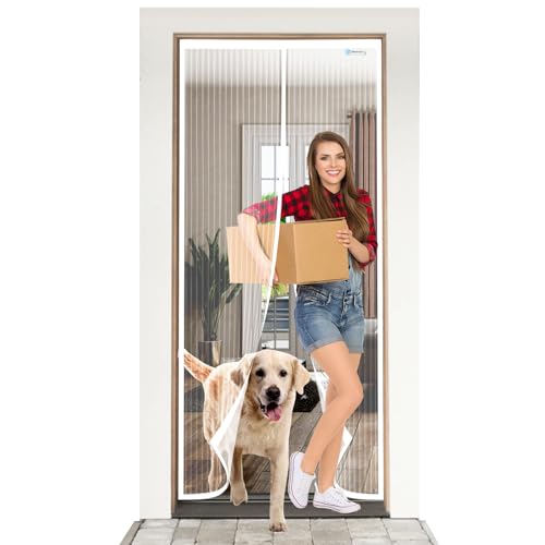 ESMAYULO Fliegengitter Tür 90x190 cm, Magnet Fliegengitter Balkontür, Insektenschutz Der Magnetvorhang Ist Ideal Für Die Balkontür, Kellertür und Terrassentür, Weiß ESMAYULO Fliegengitter Tür 90x190 cm, Magnet Fliegengitter Balkontür, Insektenschutz Der Magnetvorhang Ist Ideal Für Die Balkontür, Kellertür und Terrassentür, Weiß von ESMAYULO