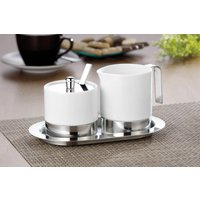 Esmeyer ADAM Milch- und Zucker-Set Sahnegießer: 0,25 l weiß/silber von ESMEYER