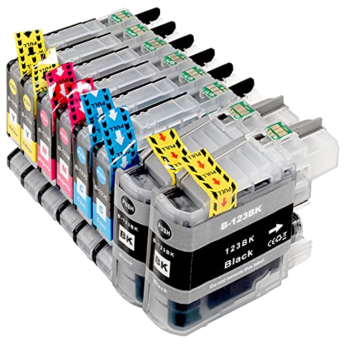 ESMONLINE 8 komp. Druckerpatronen ersetzt Brother LC-123 MFC J245 J870DW J4410DW J4510DW J4610DW J470DW J4710DW J650DW J6520DW J6720DW J6920DW DCP J132W J152W J4110DW J552DW J752DW LC123 von ESMONLINE
