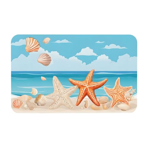 ESNAIUVCD Rutschfeste Badematte mit Muschelmotiv, 50 x 80 cm, super saugfähig, schnell trocknend, leicht zu reinigen, Badezimmer-Zubehör, Dekor ESNAIUVCD Rutschfeste Badematte mit Muschelmotiv, 50 x 80 cm, super saugfähig, schnell trocknend, leicht zu reinigen, Badezimmer-Zubehör, Dekor von ESNAIUVCD