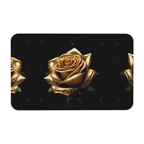 ESNAIUVCD Rutschfeste Badematte mit goldfarbenem Rosenmuster, 50 x 80 cm, super saugfähig, schnell trocknend, leicht zu reinigen, Badezimmer-Zubehör, Dekor ESNAIUVCD Rutschfeste Badematte mit goldfarbenem Rosenmuster, 50 x 80 cm, super saugfähig, schnell trocknend, leicht zu reinigen, Badezimmer-Zubehör, Dekor von ESNAIUVCD