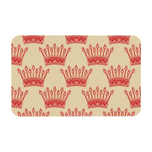 ESNAIUVCD Rutschfeste Badematte mit rotem Kronen-Druck, 50 x 80 cm, super saugfähig, schnell trocknend, leicht zu reinigen, Badezimmer-Zubehör, Dekor ESNAIUVCD Rutschfeste Badematte mit rotem Kronen-Druck, 50 x 80 cm, super saugfähig, schnell trocknend, leicht zu reinigen, Badezimmer-Zubehör, Dekor von ESNAIUVCD