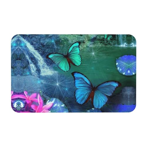 ESNAIUVCD Rutschfeste Badematte mit schönem Schmetterlingsmuster, 50 x 80 cm, super saugfähig, schnell trocknend, leicht zu reinigen, Badezimmer-Zubehör, Dekor ESNAIUVCD Rutschfeste Badematte mit schönem Schmetterlingsmuster, 50 x 80 cm, super saugfähig, schnell trocknend, leicht zu reinigen, Badezimmer-Zubehör, Dekor von ESNAIUVCD