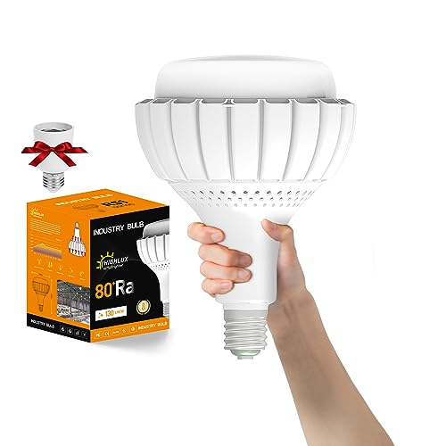LED Birne 100W E40 Kaltweiß (Entspricht 800W Glühbirne), LED Lampen Industrielampe mit E27 Adapter, 13000LM 6500K 120° Abstrahlwinkel Sparsam LED Leuchtmittel für Straßenlampe Werkstatt Lager Fabrik von ESOP
