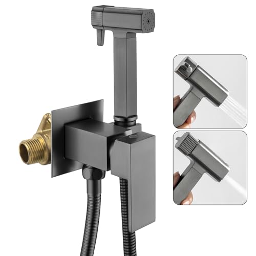 Bidet Handbrause für Toilette Armaturen WC, Bidet Handbrause Set mit Dual-Modus (Jet/Stream) Messing Handbrause Toilette Wandhalterung für Waschbecken Bad Küche, 1.2M Schlauch, Grau von ESOP