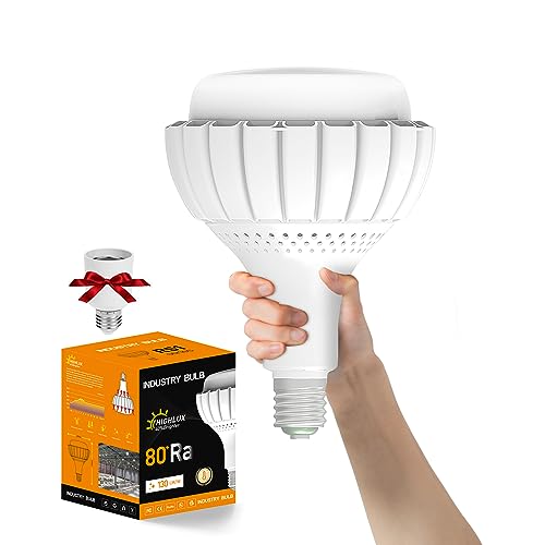 LED Lampen 150W E40 Neutralweiß (Entspricht 1200W Glühbirne), LED Birne Industrielampe mit E27 Adapter, 19500LM 4000K 120° Abstrahlwinkel Sparsam LED Leuchtmittel für Garage Werkstatt Lager Fabrik von ESOP