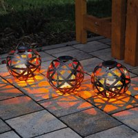 Metall Solarkugel Bahira 3er-Set 18 cm Garten Deko led Solarleuchte von ESOTEC