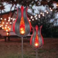 Solar Blumen-Stableuchten Lilie 2er Set rot - ø 12 und 15 cm 103108 - Esotec Solar Blumen-Stableuchten Lilie 2er Set rot - ø 12 und 15 cm 103108 - Esotec von ESOTEC