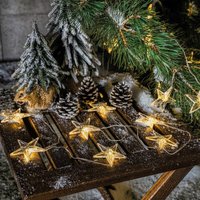 Solar Deko led Lichterkette mit 30 Sterne 11m warmweiß Aussenbereich wetterfest für Garten Balkon Terrasse Weihnachtsdeko Esotec 102578 von ESOTEC