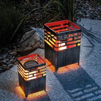 Esotec - Solar Feuerstelle Lagos im 2er-Set metall wetterfest outdoor 102786 von ESOTEC