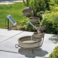 Esotec - Solar Kaskadenbrunnen mit Akku + led Springbrunnen Gartenbrunnen 101300 von ESOTEC