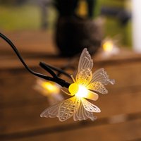 Solar Lichterkette Schmetterlinge 30 led warmweiß Party Garten Solar 102183 von ESOTEC