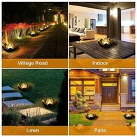 2er-Pack Solar-Lotuslaternen mit hellem, warmweißem Lichteffekt, IP44 wasserdichte Solar-Gartenleuchten für Hof, Hof, Rasen, Balkon von ESOTEC