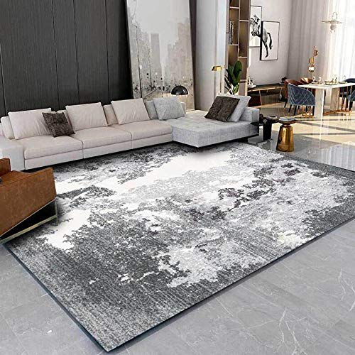 Teppiche Wohnzimmer Teppich Abstrakt Off-White Zementgrau Rutschfester XXL Extra Großer Mittelgroßer Wohnkultur Bodenteppich 160x230CM (63'' x 91'') von ESOUY