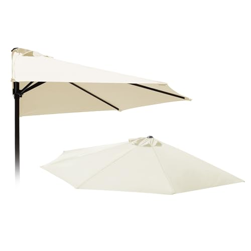 ESOYAWE Sonnenschirm Ersatzbezug Für Outdoor, UV-Schutz Wasserdicht Polyester Gartenschirm Ersatz-Überdachung, 2.7m 5 Streben Terrassenschirm Bespannung Stoffbezug (nur Baldachin) von ESOYAWE