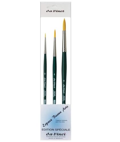 Serie 1570 Nova Pinsel synthetisch, rund, Set 3 Stück, Nr. 0, 4, 8, für Aquarelle, Ölfarben und Acryl. Miniature von ESPACE BEAUX ARTS