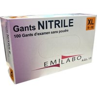 Box von 100 Nitrilhandschuhen ohne Puder Größe xl / 9-10 emilabo von ESPACE BRICOLAGE