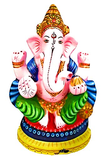 ESPLANADE Pagdi Ganesha Ganpati Murti Idol Statue Skulptur (22,9 cm) von eSplanade