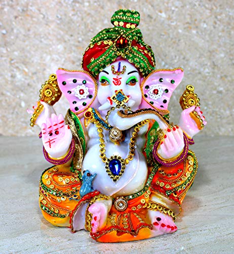 ESPLANADE Pagdi Ganesha Ganpati Murti Idol Statue Skulptur (22,9 cm) von eSplanade