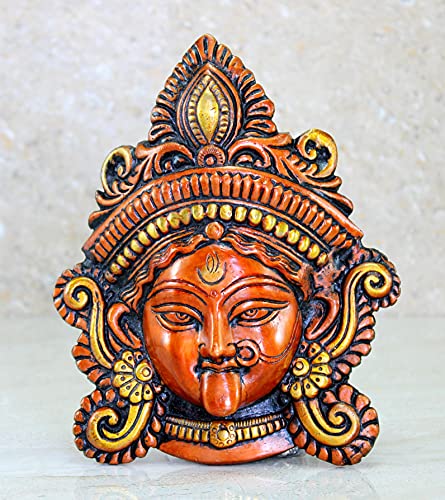 eSplanade Kaali Ma Wandbehang, Messing, 18,4 cm | Kali Maa Kali Mata Gesicht Wandbehang Idol Statue Skulptur von eSplanade