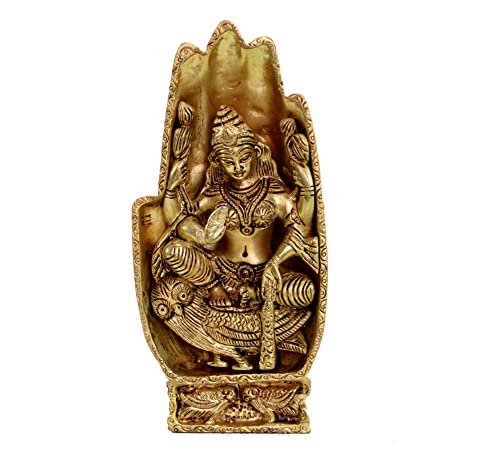 eSplanade Messing-Statue Lakshmi Laxmi Göttin Murti Idol Statue Skulptur Figur – Pooja Idole – Heimdekoration – goldfarben – 17,8 cm von eSplanade