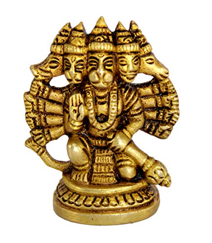 eSplanade Brass Panchmukhi Hanuman Anjaneya Pavan Putra Bajrangbali Idol Murti Moorti Statue (2.5 Inch) von eSplanade