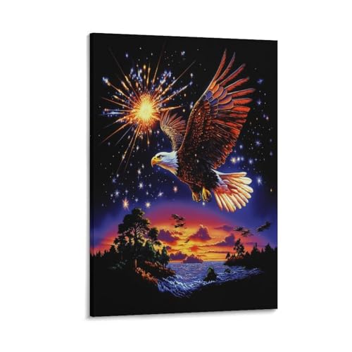 ESPLJQRYX Adler Wandbild Leinwand Gemälde Wanddekoration Poster Leinwanddrucke Kunstwerk Für Schlafzimmer Wanddekoration Gerahmt 16x24inch(40x60cm) von ESPLJQRYX
