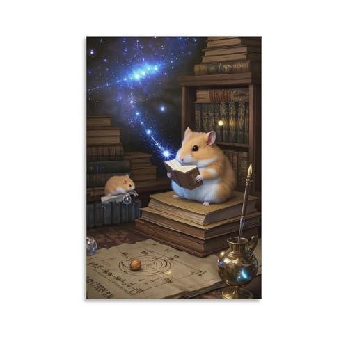 ESPLJQRYX GoldHamster Wandbild Leinwand Gemälde Wand-Dekorationen Poster Leinwanddrucke Kunstwerk Für Schlafzimmer Wanddekoration Gerahmt 12x18inch(30x45cm) von ESPLJQRYX
