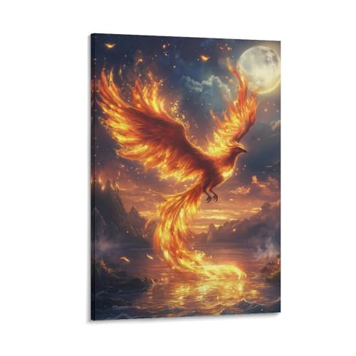 ESPLJQRYX Phönix Wandbild Leinwand Gemälde Wand-DekoRatteteionen Fotoposter Leinwanddrucke Kunstwerk Für Schlafzimmer Wohnzimmer Dekor 20x30inch(50x75cm) von ESPLJQRYX