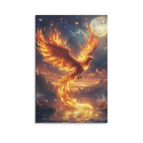 ESPLJQRYX Phönix Wandbild Leinwand Gemälde Wand-DekoRatteteionen Wandposter Leinwanddrucke Kunstwerk Für Bauernhaus Schlafzimmer Wohnzimmer Dekor 08x12inch(20x30cm) von ESPLJQRYX