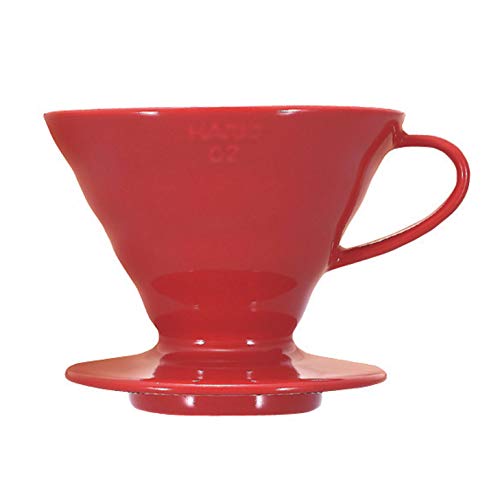 Hario VDC-02R V60 Kaffeefilterhalter Porzellan- Größe 02/1-4 Tassen, rot von HARIO