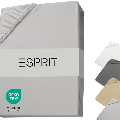 Esprit Bettlaken180x200 Baumwolle Jersey bis Spannbettlaken 200x200 Boxspringbett grau - Luxus Spannbetttuch 200x220cm in Hotelqualität bis 30 cm hohe Matratzen - atmungsaktiv & Bedsheets ÖkoTex Esprit Bettlaken180x200 Baumwolle Jersey bis Spannbettlaken 200x200 Boxspringbett grau - Luxus Spannbetttuch 200x220cm in Hotelqualität bis 30 cm hohe Matratzen - atmungsaktiv & Bedsheets ÖkoTex von Esprit Home