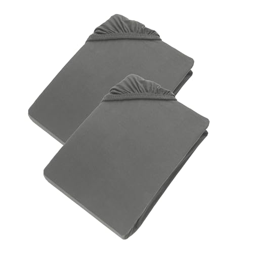 Esprit - Spannbettlaken Spar Set 100 x 200 cm - 2er Set - Anthrazit - für bis zu 30cm Matratzenhöhe - supergekämmter Baumwolle mit ÖkoTex Made in Green Siegel von Esprit Home