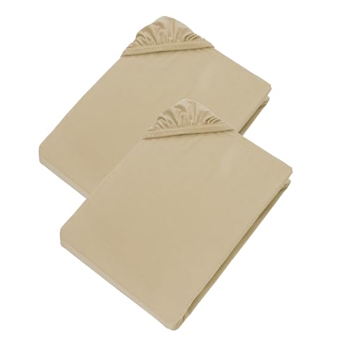 Esprit Spannbettlaken 140x200 cm - 2er Set Bettlaken Jersey - Spar Set Spannbetttücher Beige - Für Matratzen bis 30 cm Höhe - Supergekämmte Baumwolle mit Öko-Tex Made in Green Siegel Esprit Spannbettlaken 140x200 cm - 2er Set Bettlaken Jersey - Spar Set Spannbetttücher Beige - Für Matratzen bis 30 cm Höhe - Supergekämmte Baumwolle mit Öko-Tex Made in Green Siegel von Esprit Home