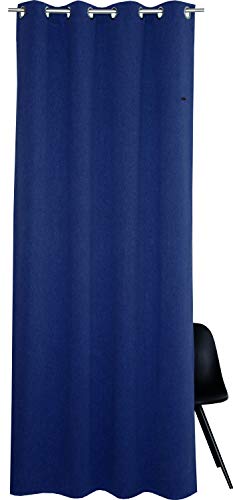 ESPRIT Ösen Vorhang dunkelblau Blickdicht • Gardinen Vorhang 2er Set • Ösenschal 140 x 250 cm Harp • 100% Polyester von ESPRIT