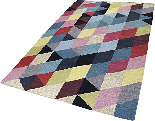 ESPRIT Rainbow Triangle Kelim Moderner Markenteppich, Baumwolle, Mehrfarbig, 110 cm x 60 cm x 0.5 cm von ESPRIT