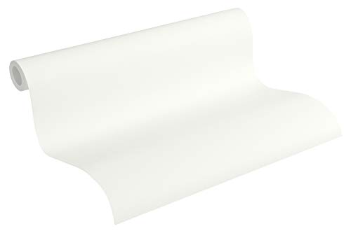 Esprit PVC-freie Vliestapete Eco Wallpaper Ökotapete Uni 10,05 m x 0,53 m grau weiß Made in Germany 365282 36528-2 von ESPRIT