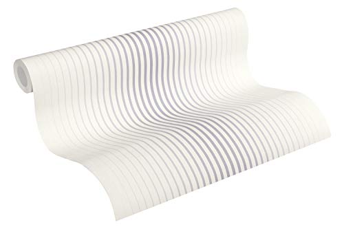 Esprit Vliestapete Evening Shade Tapete gestreift 10,05 m x 0,53 m lila weiß Made in Germany 366782 36678-2 von ESPRIT