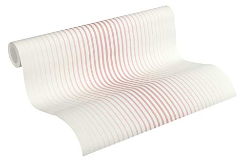 Esprit Vliestapete Evening Shade Tapete gestreift 10,05 m x 0,53 m rosa weiß Made in Germany 366783 36678-3 von ESPRIT