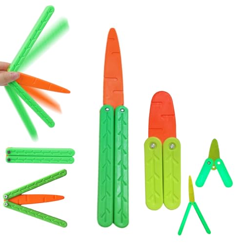 ESPRY 3D-Druck Fidget Knife Spielzeug, 2PC-6#-Light, Karotte Schwerkraft Sensory Toy, Schmetterling Fidget-Messer, ABS Kunststoff, Utility Knife, Spielzeug von ESPRY