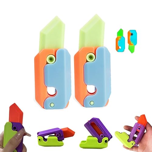 ESPRY Gravity Knife Toy,3D Printing Fidget Knife Toy,Gravity Knife Toy,Plastic Fidget Toys,3D Printed Gravity Knife Fidget Toy,3D Printed Plastic Knife,Turnip Knife Carrot Knife Toy (2PC-14) von ESPRY