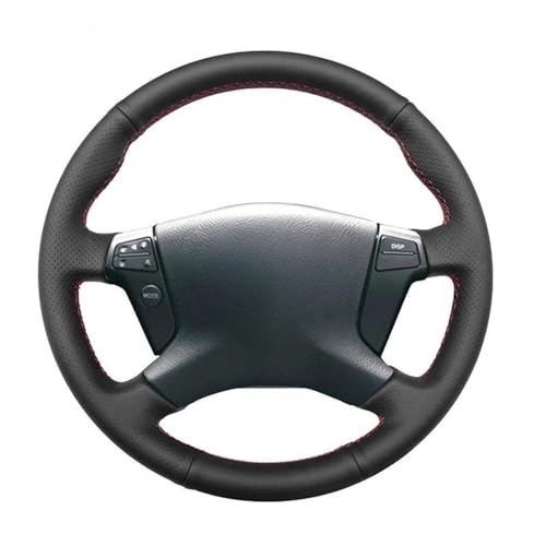 ESPYN Rutschfester Lenkradbezug DIY Mikrofaser Leder Auto Lenkrad Abdeckung Für Toyota Für Avensis 2003 2004 2005 2006 2007 Auto Innen Autoteile(Schwarzer Faden) von ESPYN